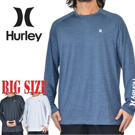 Hurley ハーレー 長袖 ラッシュガード Tシャツ ワンポイント 紫外線対策 水着 スイムウエア USAモデル XL XXL 大きいサイズ メンズ