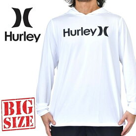 Hurley ハーレー フード 長袖 ラッシュガード Tシャツ ロゴ 紫外線対策 水着 スイムウエア USAモデル XL XXL 大きいサイズ メンズ