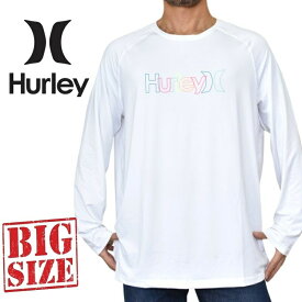 Hurley ハーレー 長袖 ラッシュガード Tシャツ ワンポイント 紫外線対策 水着 スイムウエア USAモデル XL XXL 大きいサイズ メンズ