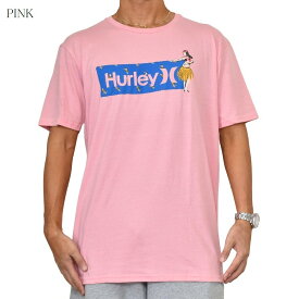 Hurley ハーレー 半袖 Tシャツ プリント ライトブルー ピンク USAモデル XL XXL 大きいサイズ メンズ