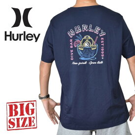 Hurley ハーレー 半袖 Tシャツ ロゴ プリント ネイビー USAモデル XXL 大きいサイズ メンズ