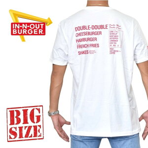 IN-N-OUT BURGER �C���A���h�A�E�g�o�[�K�[ ����T�V���c MENU ���j���[ �� �z���C�g XL XXL XXXL �傫���T�C�Y �����Y