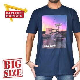 IN-N-OUT BURGER インアンドアウトバーガー 半袖Tシャツ PICNIC SHIRT ネイビー XL XXL XXXL 大きいサイズ メンズ