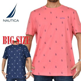 NAUTICA ノーティカ ノーチカ 半袖Tシャツ 総柄 XL XXL 大きいサイズ メンズ