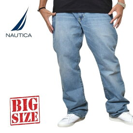 NAUTICA ノーティカ ノーチカ ジーパン デニム ジーンズ ユーズド加工 ウォッシュ加工 RELAXED FIT 40インチ 大きいサイズ メンズ あす楽