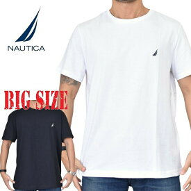 大きいサイズ メンズ NAUTICA ノーティカ ノーチカ 半袖 Tシャツ ワンポイント刺繍 クルーネック ブラック ホワイト Crewneck Deck T-Shirt XL XXL XXXL