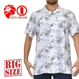 NESTA BRAND ネスタブランド ネスタ アロハシャツ オープンカラー リゾートファッションシャツ ボタニカル柄 開襟 XXL XXXL 大きいサイズ メンズ