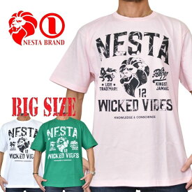 ネスタブランド NESTA BRAND 半袖Tシャツ JAPAN加工 ボタニカル カレッジ T XXL XXXL 大きいサイズ メンズ