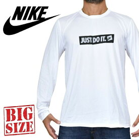 NIKE ナイキ クルーネック クルーネック プリント 長袖Tシャツ ロンT 白 ホワイト USAモデル XL XXL XXXL 大きいサイズ メンズ あす楽