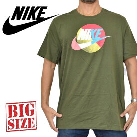 大きいサイズ メンズ NIKE ナイキ ロゴプリント 半袖Tシャツ オリーブ XL XXL XXXL