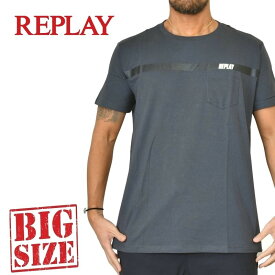 REPLAY リプレイ 半袖Tシャツ ロゴ ポケット XXL XXXL 大きいサイズ メンズ