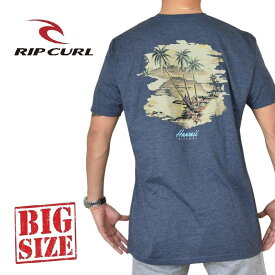 RIP CURL リップカール 半袖Tシャツ バックプリント ヘザーネイビー STANDARD FIT USAモデル XXL 大きいサイズ メンズ