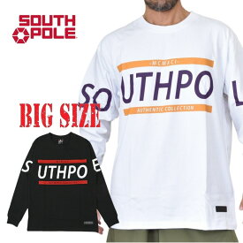 SOUTHPOLE サウスポール ロンT 長袖Tシャツ ヘビーウェイト 白 黒 ブラック ホワイト XXXL 大きいサイズ メンズ