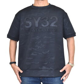 SY32 by SWEET YEARS スウィートイヤーズ 半袖 ダブルニットTシャツ ビッグシルエット DOUBLE KNIT EMBOSS LOGO TEE XXXL XXXXL 大きいサイズ メンズ
