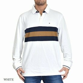 大きいサイズ メンズ TOMMY HILFIGER トミーヒルフィガー ボーダー 長袖ポロ ラガーシャツ XL XXL XXXL あす楽