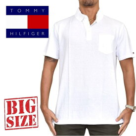 大きいサイズ メンズ トミーヒルフィガー TOMMY HILFIGER 半袖 ポロシャツ 麻混 ポケット ホワイト 白 XL XXL 大きいサイズメンズ あす楽