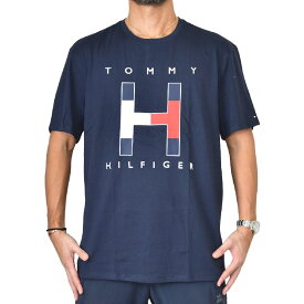 大きいサイズ メンズ TOMMY HILFIGER トミーヒルフィガー 半袖Tシャツ クルーネック 白 ホワイト ネイビー XL XXL
