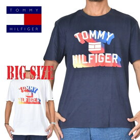 大きいサイズ メンズ TOMMY HILFIGER トミーヒルフィガー 半袖Tシャツ クルーネック 白 ホワイト XL XXL