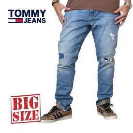 大きいサイズ メンズ TOMMY HILFIGER JEANS トミーヒルフィガー デニムパンツ ジーンズ ジーパン ストレート ジップフライ ストレッチ スキニー 38 40 42 44インチ あす楽