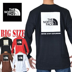 ノースフェイス 大きいサイズ メンズ ロンT 長袖 Tシャツ ボックスロゴ バックプリント XL XXL XXXL Long Sleeve Box NSE Tee USAモデル THE NORTH FACE