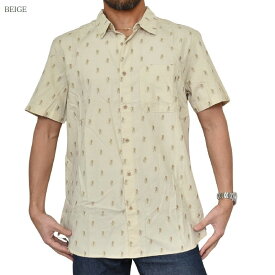 ノースフェイス 大きいサイズ メンズ 総柄 半袖 シャツ 胸ポケット Baytrail Jacquard Shirt XL XXL THE NORTH FACE USAモデル [M便 1/1]