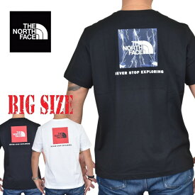 大きいサイズ メンズ ノースフェイス 半袖 ボックスロゴ Tシャツ 黒 白 ヨーロッパライン THE NORTH FACE RED BOX L XL XXL
