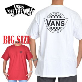 VANS ヴァンズ バンズ クルーネック プリント 半袖Tシャツ 白 赤 XL XXL 大きいサイズ メンズ [M便 1/1]