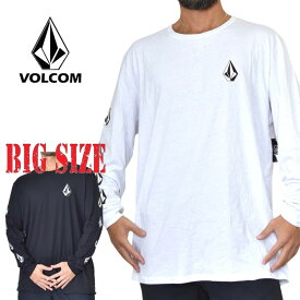 VOLCOM ボルコム 長袖Tシャツ ロンT アームロゴ 黒 ブラック 白 ホワイト USAモデル XL XXL XXXL 大きいサイズ メンズ