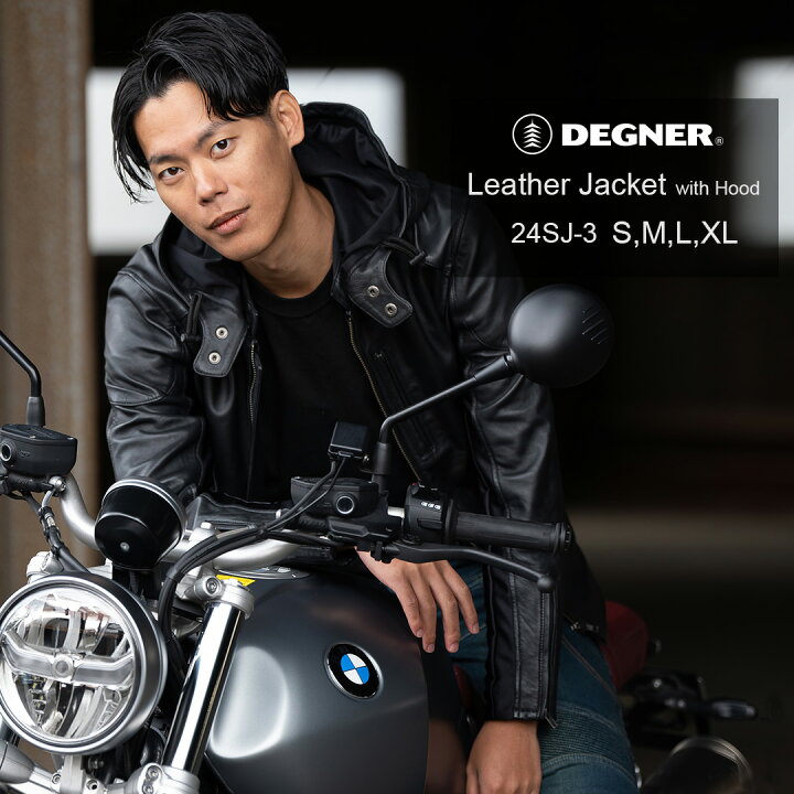 楽天市場】DEGNER デグナー フード付きレザージャケット メンズ 本革 