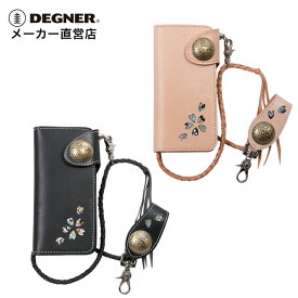 デグナー DEGNER【公式】レザーロングウォレット W-77K 都桜 ブラック/タン 本革 長財布 財布 和柄