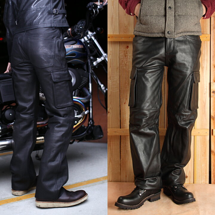 楽天市場】デグナー DEGNER レザーカーゴパンツ メンズ ブラック M-2XL 