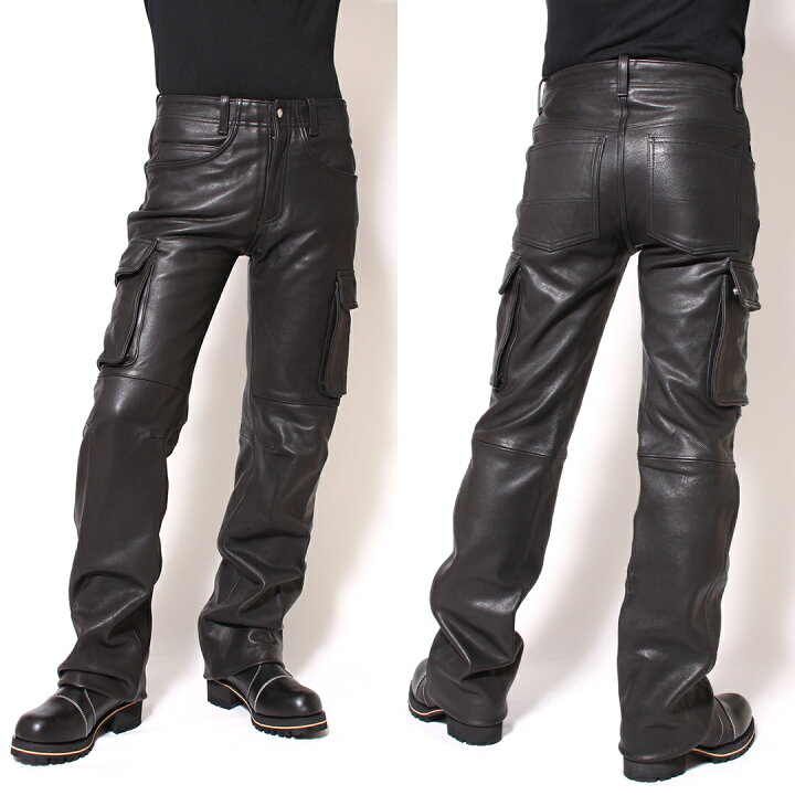 楽天市場】デグナー DEGNER レザーカーゴパンツ メンズ ブラック M-2XL 