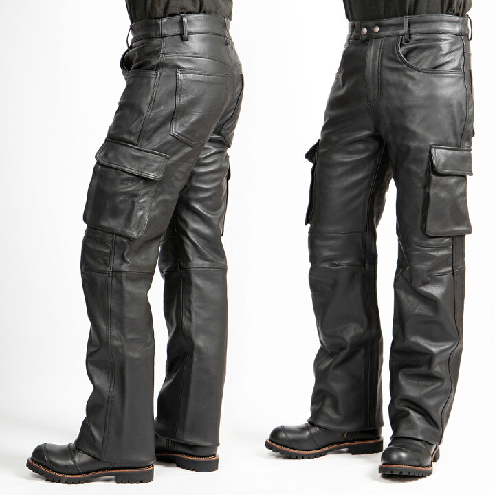 楽天市場】デグナー DEGNER レザーカーゴパンツ メンズ ブラック M-2XL 