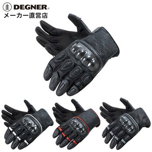 デグナー メンズ メッシュスポーツグローブ TG-80M ブラック/ホワイト/レッド/グレー M/L/XL やぎ革 スマホ対応 プロテクター付 バイク ツーリング 涼しい