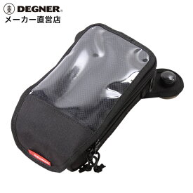 デグナー 交換可能吸盤式タンクバッグ NB-142 バイク ブラック/レッドパイピング 1.4L 小さい スマートフォン対応 ツーリング レインカバー付属