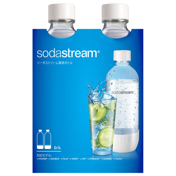 ソーダストリーム製の炭酸水メーカー用の専用ボトルです ソーダストリーム 1Lボトル ホワイト 毎週更新 SSB0005 新作 大人気 2本セット