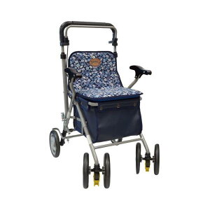 シルバーカー パレード 花柄紺 島製作所 (316744) ※メーカー (ウェルファン) 直送