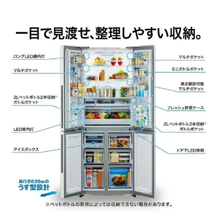 楽天市場】AQUA アクア 420L 4ドア冷蔵庫 TZシリーズ AQR-TZ42R (T 