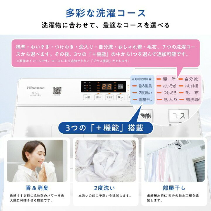 楽天市場】ハイセンス 5.5kg全自動洗濯機 HW-G55XE5W 白 HWG55XE5W 