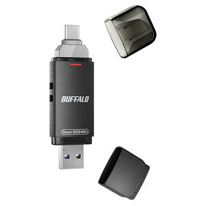 BUFFALO USB3.2 (Gen2) Type-C/A�R�l�N�^�[���Ή� ������ �X�e�B�b�N (1TB) SSD-SDH1.0U3-BA �u���b�N SSDSDH1.0U3BA (�[���ڈ�1-2�T��)
