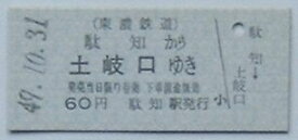 【中古】東濃鉄道切符 駄知線駄知駅から土岐口駅ゆき乗車券