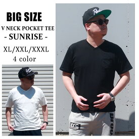 メンズ 大きいサイズ Tシャツ XL XXL XXXL 2L 3L 4L ティーシャツ 半袖Tシャツ 半袖 インナー V首 ポケット 無地 白 黒 紺 ワイン ホワイト ブラック ネイビー 夏 定番 シンプル 汗染み防止 丈夫 BBL Vネックポケット