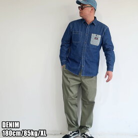 メンズ 長袖シャツ ブランド Dickies ディッキーズ ワークシャツ デニム ツイル M L XL ブラック ベージュ グリーン ストライプ カジュアル 胸ポケット ストリート系 アメカジ 大人 30代 40代 50代