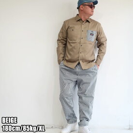 メンズ 長袖シャツ ブランド Dickies ディッキーズ ワークシャツ デニム ツイル M L XL ブラック ベージュ グリーン ストライプ カジュアル 胸ポケット ストリート系 アメカジ 大人 30代 40代 50代