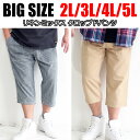 【麻っぽい】メンズ 大きいサイズ パンツ 7分丈 クロップドパンツ 3L 4L 5L XXL XXXL XXXXL パンツ カーゴパンツ 短パン ひざ下 太め ゆったり 春 夏 秋 イージーパンツ ウエストゴム 無地 スポーツ 30代 40代 50代プレゼント ギフト