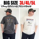 メンズ 大きいサイズ ブランド Disney ディズニー Tシャツ 半袖 3L 4L 5L レディース ユニセックス キャラクター 綿100％ ミッキー ヴィンテージ風 プリント ティーシャツ ロック バンド ピグメント加工 ROCK カジュアル アメカジ 大人 30代 40代 50代 春 夏 秋 白 黒