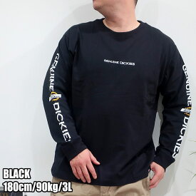 GENUINE Dickies ディッキーズ 長袖Tシャツ メンズ ブランド 天竺 綿100％ 袖プリント バックプリント 刺しゅう ロンT 大きいサイズ 3L 4L 5L オーバーサイズ ビックシルエット プリント ワンポイント レディース ユニセックス ペア オススメ 春 秋 冬 10001712