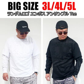 【半袖Tee×長袖Tee 送料無料 2枚セット】 メンズ 大きいサイズ Tシャツ 長袖 半袖 3L 4L 5L XXL XXXL ロンT プリント 丸首 vネック クルーネック ビックサイズ キングサイズ エンボス ストリート ロゴ 黒 白 ブラック ホワイト アメカジ カジュアル 大人 30代 40代 50代