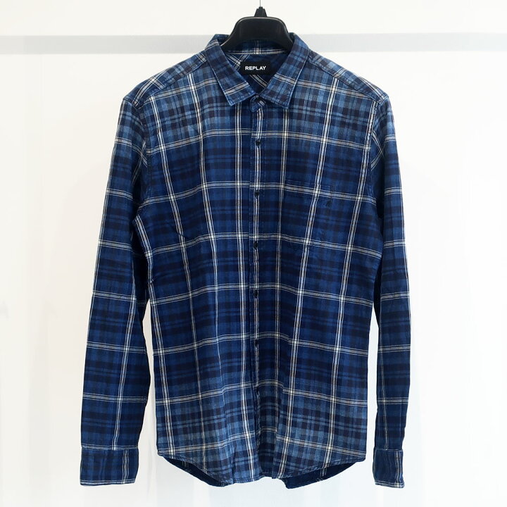 楽天市場】REPLAY リプレイ メンズ 大きいサイズ シャツ 長袖 チェック  