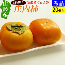 山形産　庄内柿（冷蔵）2玉×10袋入り 大玉 種なし 平核無庄内柿 贈答ギフトにもお勧め 産地直送 お取り寄せ